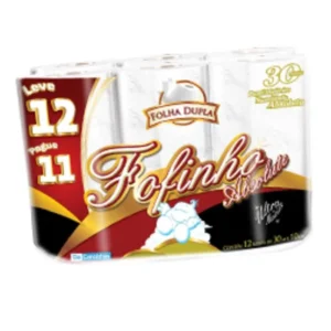 PAPEL HIGIÊNICO FOLHA DUPLA ABSOLUTE COM 12 ROLOS - FOFINHO