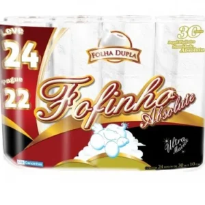 PAPEL HIGIÊNICO ABSOLUTE FOLHA DUPLA COM 24 ROLOS - FOFINHO
